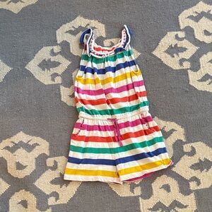 Boden Multicolor Striped Romper with Button Details